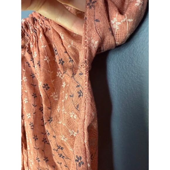 Extra Belleza Top Women's Size Small Bell Sleeve Boho Floral Airy Western Shirt - Picture 5 of 7